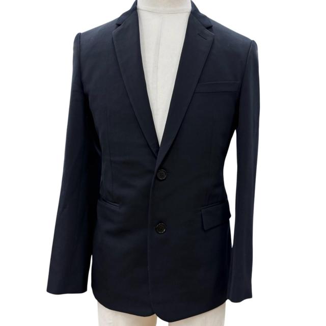 極美品▼Dior HOMME ディオールオム 633C293A3576 ウール100% シングルジャケット テーラード ブラック 44 正規品 メンズ ガーメント付き
