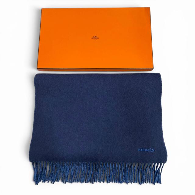 極美品▽HERMES エルメス レクトヴェルソ カシミヤ100% バイカラー 