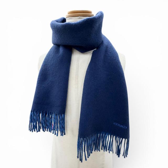 極美品▽HERMES エルメス レクトヴェルソ カシミヤ100% バイカラー 