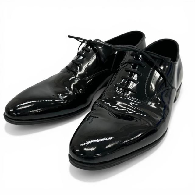 美品▲CROCKETT&amp;JONES クロケットアンドジョーンズ CHEAM パテントレザー 341ラスト レザーシューズ 8 イングランド製 箱・保存袋付き