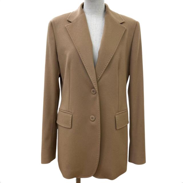 極美品☆MAX MARA STUDIO マックスマーラストゥディオ 2022年製 604606236 バージンウール ジャケット ベージュ 46 正規品 レディース