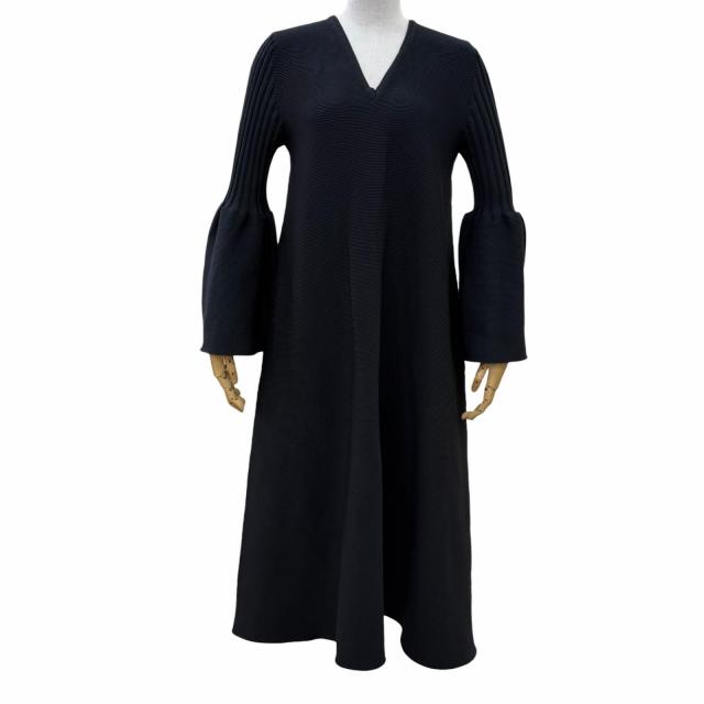 極美品☆CFCL シーエフシーエル CF004KH1151 POTTERY KAFTAN 3 GLITTER 長袖ニット ワンピース ブラック 1 日本製 正規品 レディース