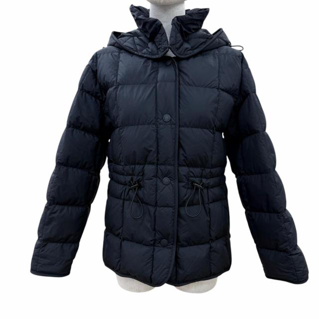 美品☆MONCLER モンクレール 22-23AW H20931A00096 ESTELAT ロゴワッペン・フード付 ダウンジャケット ブラック 00 正規品 レディース