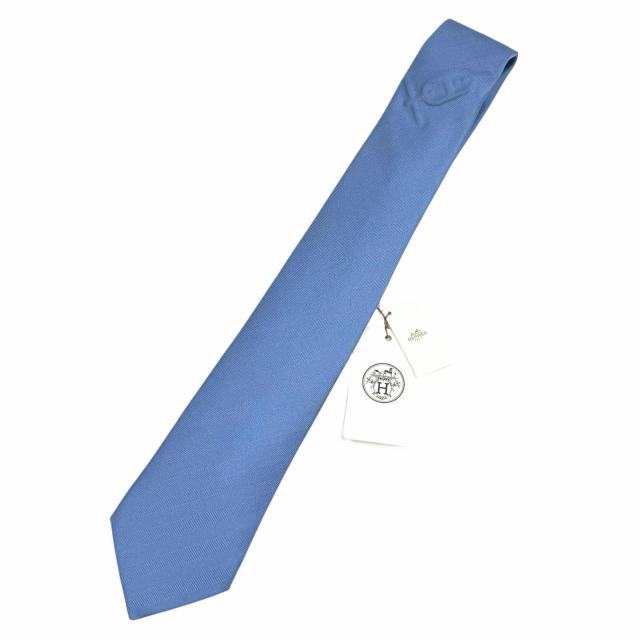 未使用品★HERMES エルメス シルク100% SEYCHELLES Hロゴ シェーヌダンクルエンボス ネクタイ 仏製 メンズ ビジネスオススメ◎ 箱付き 25,641円