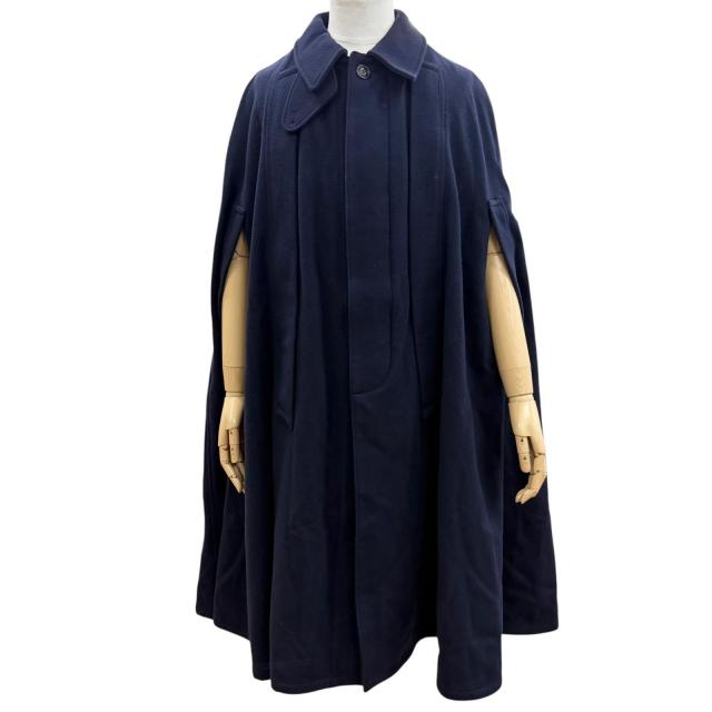 美品▼Yohji Yamamoto POUR HOMME ヨウジヤマモトプールオム HK-C34-156 ウールモッサマントコート ポンチョ ネイビー 3 正規品 メンズ