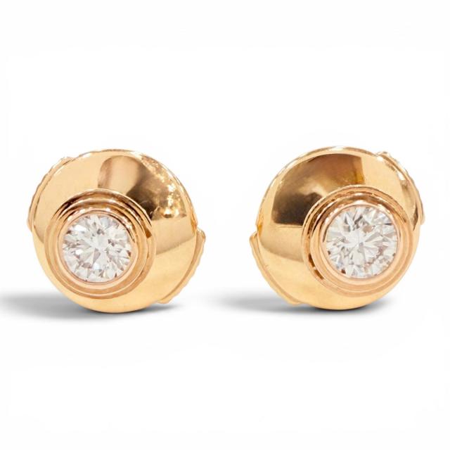 極美品◇Cartier カルティエ TBG441 ダムール XS ダイヤモンド1P 750(PG) ピアス ピンクゴールド 重量1.08g レディース 箱 ケース付き