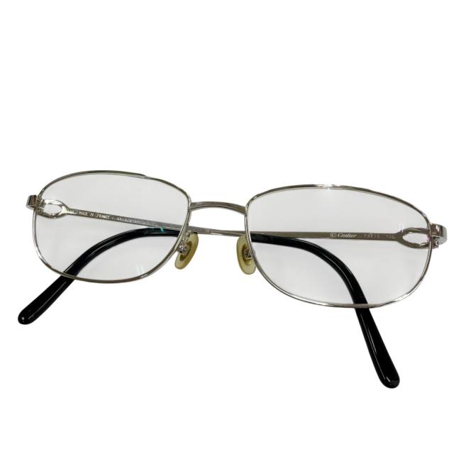 人気▼Cartier カルティエ 2C デコール メガネ 眼鏡 アイウェア シルバー ブラック 51□16 135 度入り フランス製 メンズ 28,314円