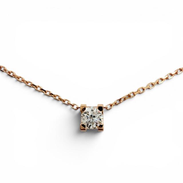 極美品◇Cartier カルティエ NFM056 Cドゥ カルティエ AU750(PG) ダイヤ1P GIA No.6375650428 ネックレス ピンクゴールド 重量2.12g