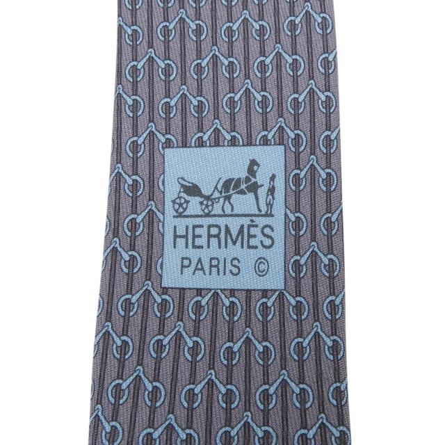 極美品▲HERMES エルメス シルク100% 馬具モチーフ 総柄 ネクタイ グレー ブルー フランス製 メンズ 箱付き ビジネスオススメ◎ 極美品▲HERMES エルメス シルク100% 馬具モチーフ 総柄 ネクタイ グレー ブルー フランス製 メンズ 箱付き ビジネスオススメ◎