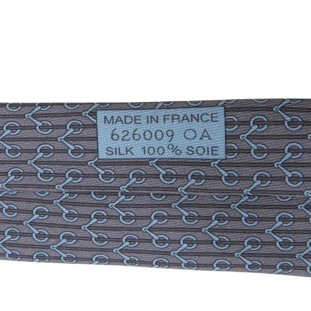 極美品▲HERMES エルメス シルク100% 馬具モチーフ 総柄 ネクタイ グレー ブルー フランス製 メンズ 箱付き ビジネスオススメ◎ 極美品▲HERMES エルメス シルク100% 馬具モチーフ 総柄 ネクタイ グレー ブルー フランス製 メンズ 箱付き ビジネスオススメ◎