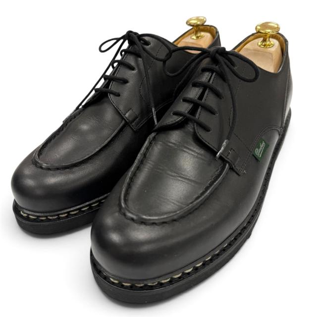 極美品▼Paraboot パラブーツ CHAMBORD シャンボード Uチップ レースアップ レザーシューズ ブラック 8 フランス製 メンズ 45,738円