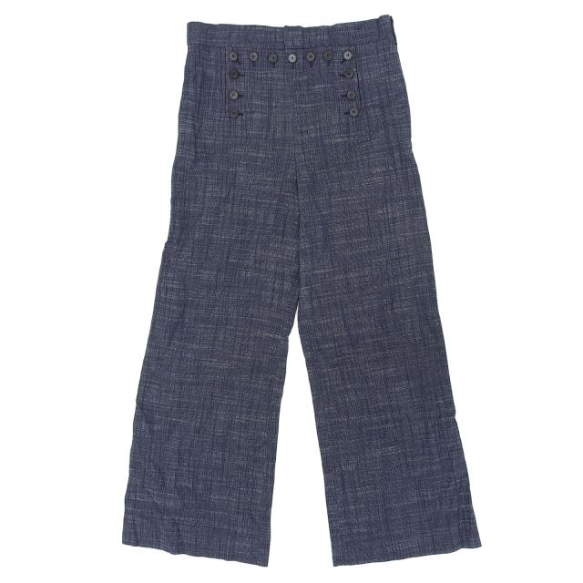 極美品▲Christian Dior クリスチャンディオール 121P50S3360 セーラーフロント ワイドパンツ パンツ ネイビー 42 正規品 レディース