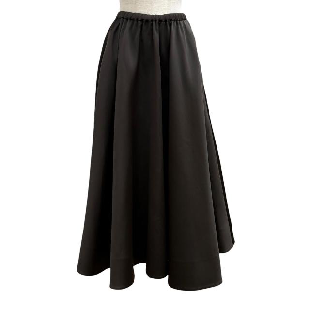 極美品★VALENTINO ヴァレンティノ 2B0RA9V56D1 シルク混 ハイウエスト フレア ロングスカート ブラウン 38 イタリア製 正規品