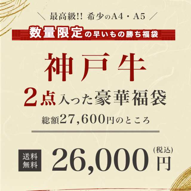 神戸牛】神戸牛 福袋 2点セット 肉福袋 サーロイン 上ロース 神戸