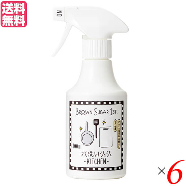 電解水 次亜塩素酸 エコ洗剤 ブラウンシュガーファースト 水洗いシュシュ-KITCHIN- 300ml 6個セット 送料無料