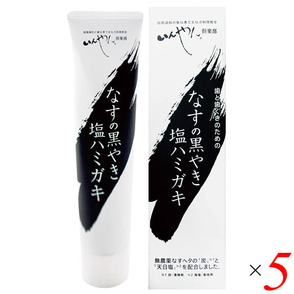 【ポイント最大+11%！】6周年！ナス 歯磨き 黒焼き なすの黒やき塩ハミガキ 100g 5個セット いんやん倶楽部