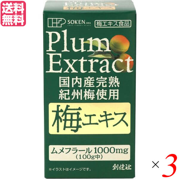 【当店5%+日曜5%還元中！】梅エキス 国産 梅 創健社 国内産完熟紀州梅１００％ 梅エキス 90g 3個セット 送料無料