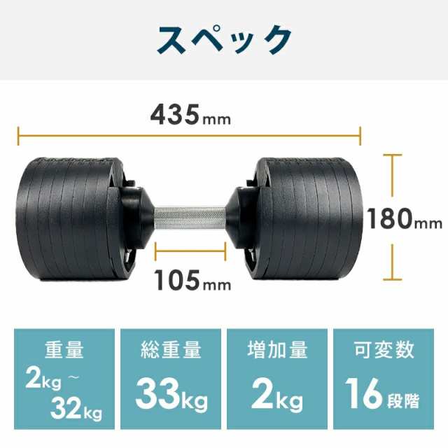 フレックスベル 32kg 2kg刻み 2個セット NUOBELL ヌオベル 可変式