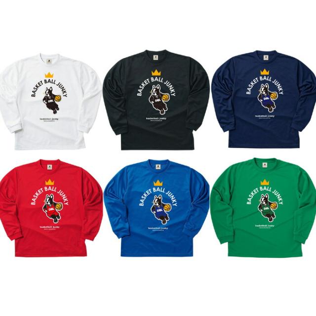 basketball_junky/バスケットボールジャンキー バスケットボール トップス [bsk23d05 クロスオーバー犬+7 ロングDryTEE] 長袖_Tシャツ_部活_練習着 【ネコポス対応】