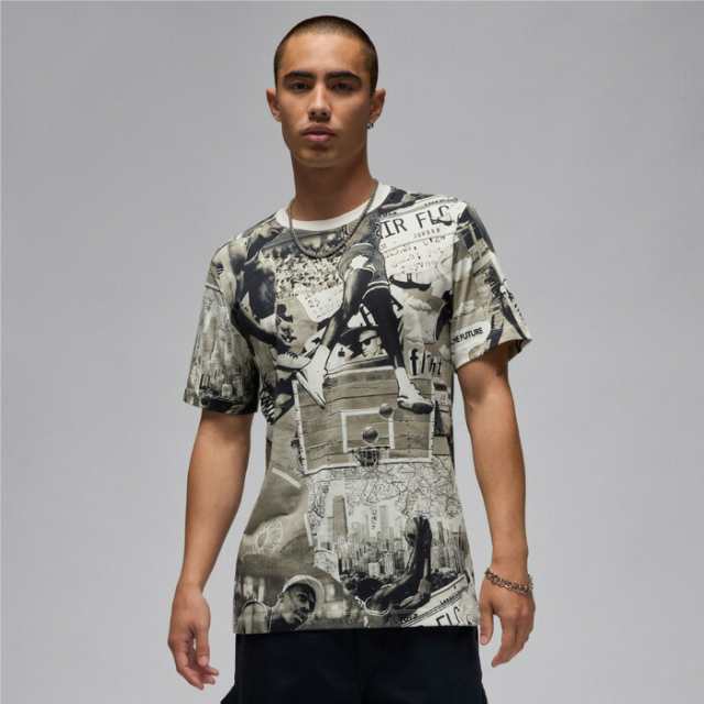 【8月18日(日)発売】JORDAN/ジョーダン バスケットボール トップス [fz1923-010 FLTESSS/SクルーAOP] ジョーダン_Tシャツ_半袖/2024FW 【ネコポス対応】