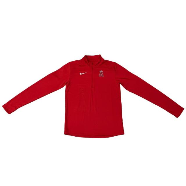 NIKE/ナイキ 野球 トップス [nkmi-62q-ang-03s Men'sNikeTeamAgilityLogoPacerHalfZip] LOSANGELESANGELS_ロサンゼルスエンゼルス_MLB_メジャーリーグ_ハーフジップ_長袖 【ネコポス可】