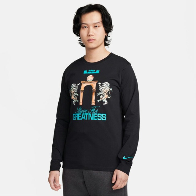 NIKE/ナイキ バスケットボール トップス [fq4909-010 レブロンロングスリーブTシャツ] Ｔシャツ_部活_練習着_レブロン_ロンT_長袖/2024SS 【ネコポス不可】
