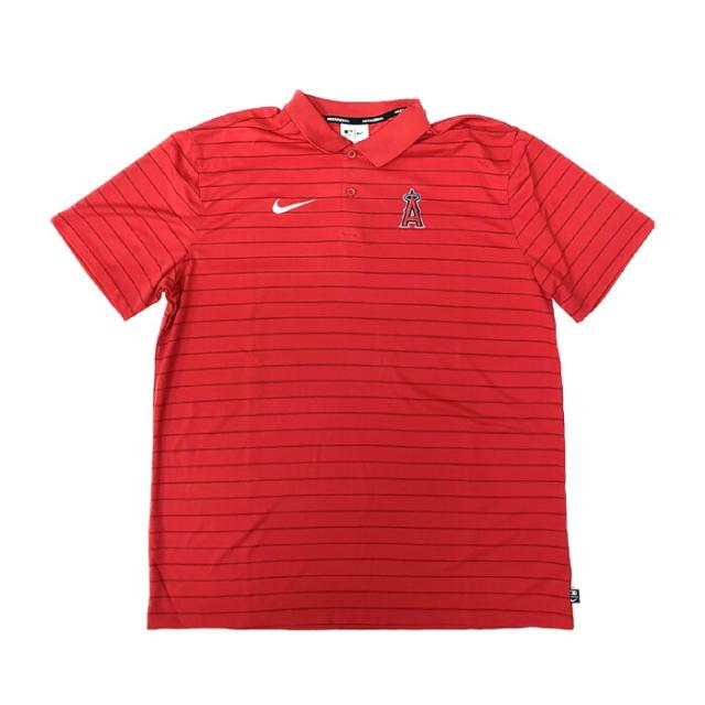 NIKE/ナイキ 野球 トップス [nace-313y-ang-8ws SSPOLOSTRIPED] LOSANGELESANGELS_ロサンゼルスエンゼルス_MLB_メジャーリーグ_ポロシャツ_半袖 【ネコポス対応】