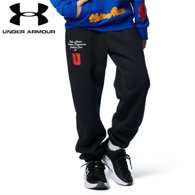 under_armour/アンダーアーマー トレーニング パンツ [1386695-001 UAアイコンフリースオンディスプレーパンツ] ジュニア_ジャージ_ロングパンツ/2024FW 【ネコポス不可】