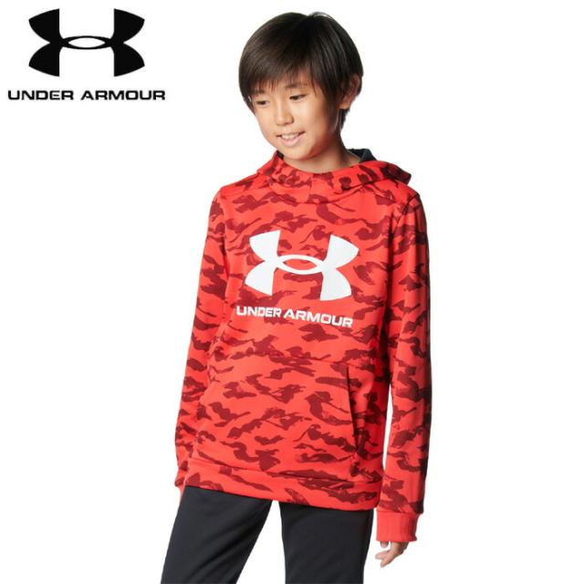 under_armour/アンダーアーマー トレーニング トップス [1388280-713 UAアーマーフリースプリントビッグロゴフーディー] パーカー_スウェット_ジュニア 【ネコポス不可】