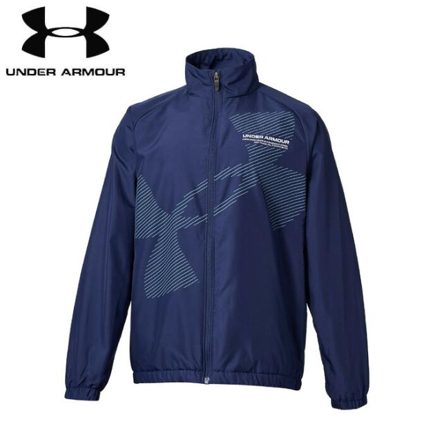 under_armour/アンダーアーマー トレーニング トップス [6007820-403 UAトリコット ラインド スーパービッグロゴ フルジップ ジャケット] ジュニア_キッズ_ジャケット 【ネコポス不可】
