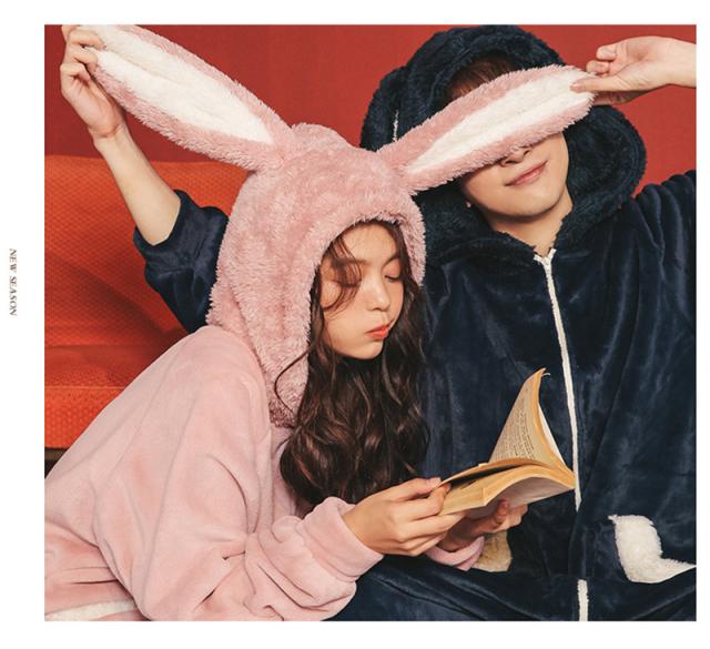 ペア パジャマ 冬 ルームウェア カップル 長袖 もこもこ 暖かい かわいい うさぎ うさみみ ギフト 韓国 お揃い レディース ナイトウェア の通販はau Pay マーケット Boaplants