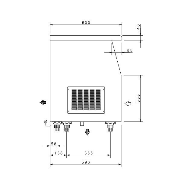  パナソニック　W1004　アンダーカウンター　95kgタイプ 貯氷量　38Kg　単相100V　SIM-S9500UB - 3