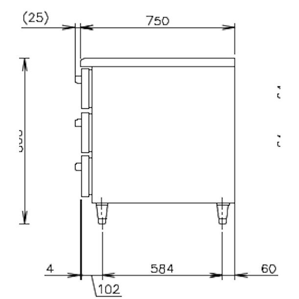 ホシザキ テーブル形ドロワー冷凍庫 幅800×奥行600×高さ800(mm) FT-80DNCG - 3