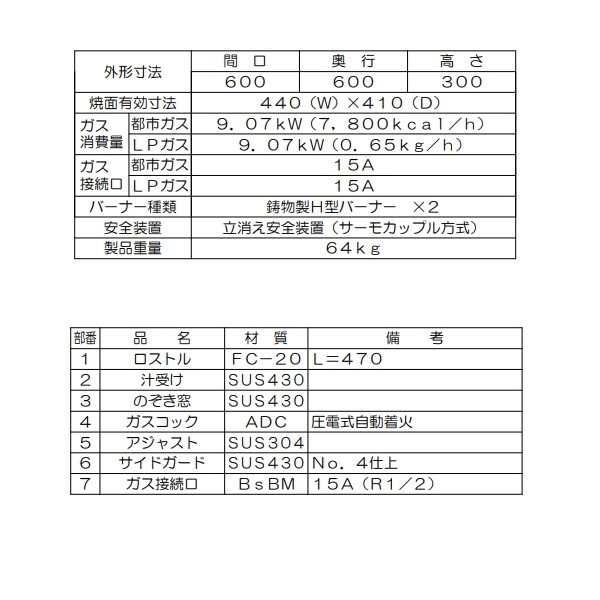 熱い販売 RCB-066TB マルゼン チャーブロイラー NEWパワークックシリーズ ガス式 クリーブランド