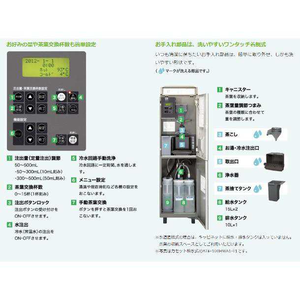 給茶機 ホシザキ ティーサーバー [茶葉タイプ] 連続抽出250杯 ATE-250HA1 幅450×奥行515×高さ775mm