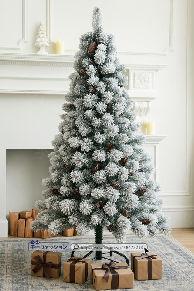 クリスマスツリー 150cm 枝先雪化粧追加 雪化粧 軍手付き 豪華セット