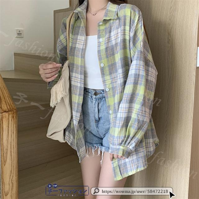 シャツ レディース 長袖 ロングシャツ ブラウス チェック柄 女性用 長袖シャツ ライトアウター ゆったり トップス 春秋物 夏物 着まわし チェックシャツ 長袖 夏新作 新作 送料無料 レディース オーバー