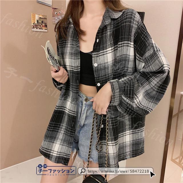 シャツ レディース 長袖 ロングシャツ ブラウス チェック柄 女性用 長袖シャツ ライトアウター ゆったり トップス 春秋物 夏物 着まわし ブラウス 秋 春 シャツ チェック柄 レディース トップス 長袖