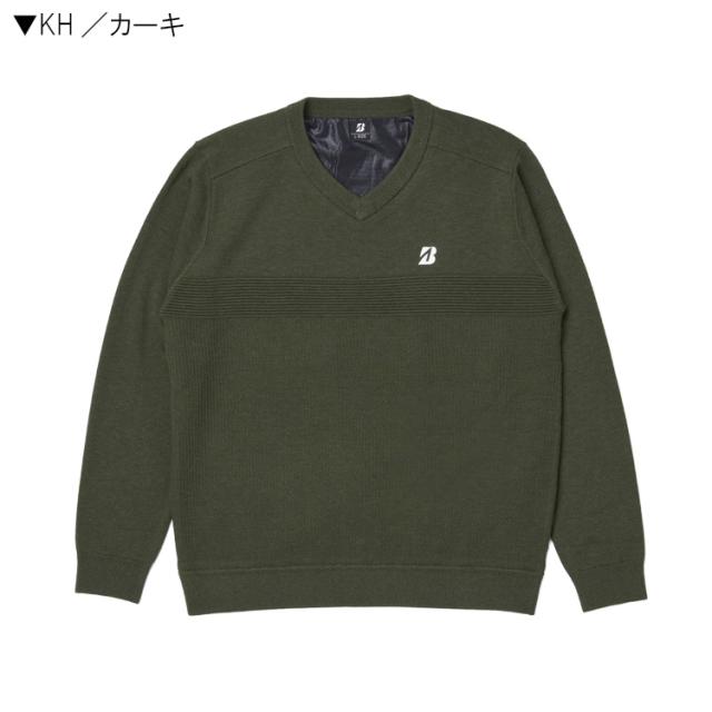 ブリヂストンゴルフ メンズ 25年秋冬 長袖防風Vネックセーター FGM02B ブリヂストンゴルフ メンズ 25年秋冬 長袖防風Vネックセーター FGM02B