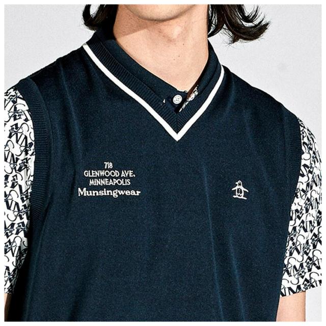マンシングウェア メンズ SEASON COLLECTION Vネックニットベスト 2024年春夏モデル MGMXJL82_5