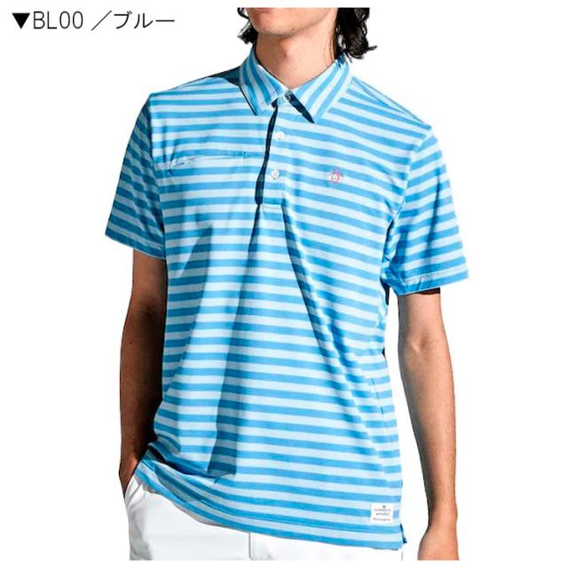 マンシングウェア メンズ SEASON COLLECTION ストレッチ先染めボーダーテーラーカラーシャツ 2024年春夏モデル MGMXJA16_1