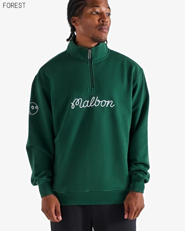 マルボンゴルフ ハーフジップ スウェット トレーナー Malbon Golf COLLEGIATE SWEATSHIRT M-9419 マルボンゴルフ ハーフジップ スウェット トレーナー Malbon Golf