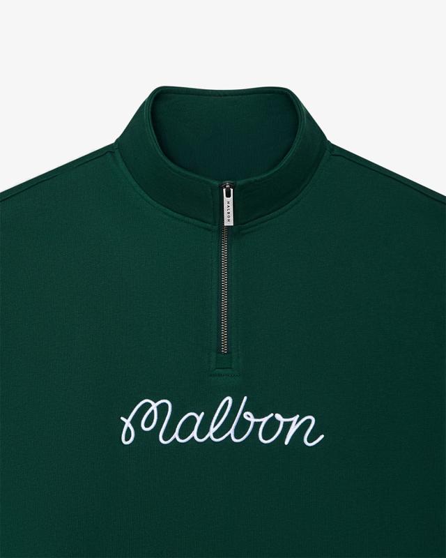 マルボンゴルフ ハーフジップ スウェット トレーナー Malbon Golf COLLEGIATE SWEATSHIRT M-9419 マルボンゴルフ ハーフジップ スウェット トレーナー Malbon Golf