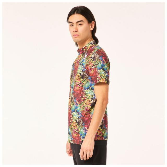 オークリー 半袖ハイネックシャツ スカル ブルームクォーツ モック