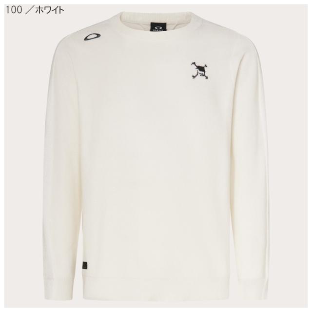 Oakley ホワイト セーター スカル 2.0 ストレッチ ジップモックネックセーター(中間着(セーター