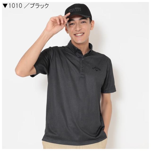 キャロウェイ ゴルフ メンズ かざあなメッシュシャンブレー柄半袖シャツ 2026年春夏 C26134127_1