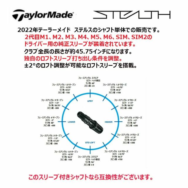 【シャフト／±2°用】 テーラーメイド スリーブ付きシャフト ドライバー用 TENSEI SILVER TM50 シャフト単体 テンセイシルバー_1