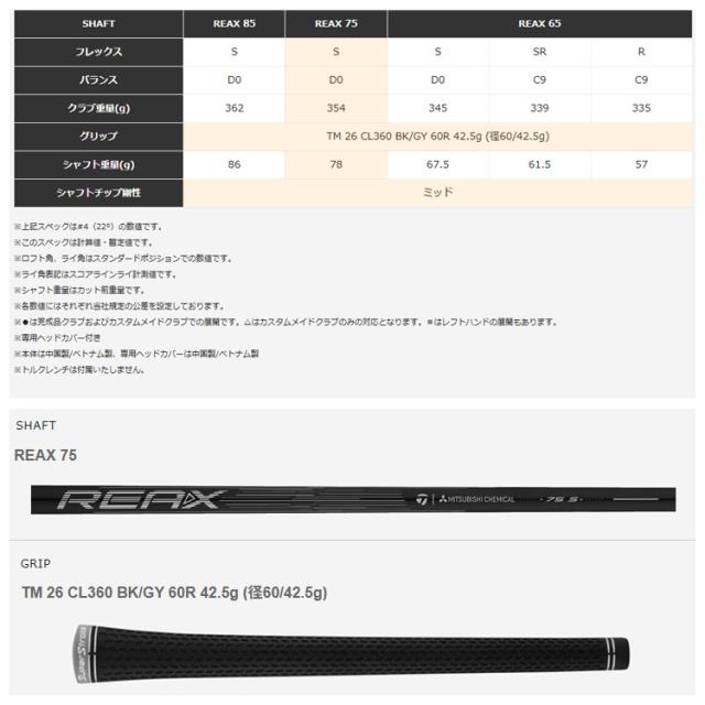 TaylorMade テーラーメイド Qi4D REAX 75 レスキュー ゴルフクラブ_9