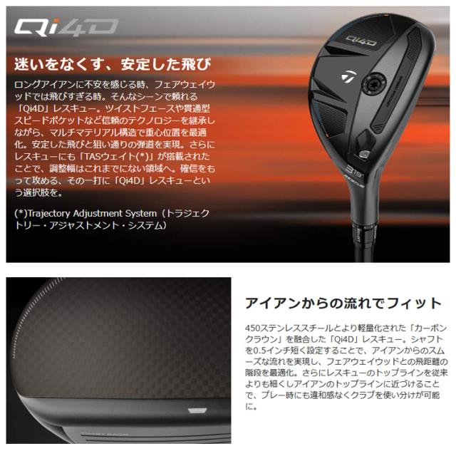 TaylorMade テーラーメイド Qi4D REAX 65 レスキュー ゴルフクラブ_5