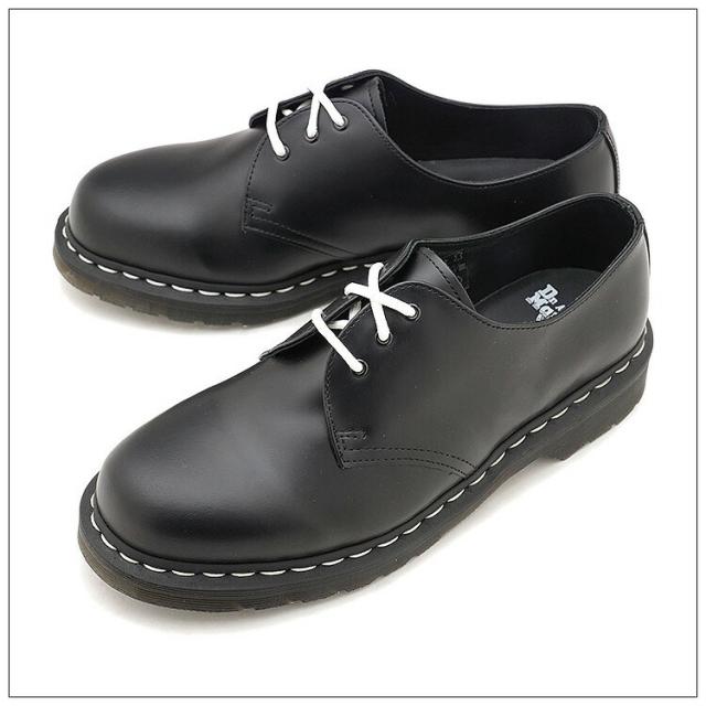 ドクターマーチン シューズ Dr.Martens 1461 WHITE STITCH 3EYE GIBSON ホワイトステッチ 3ホール ギフソン ブラック メンズシューズ 24757001